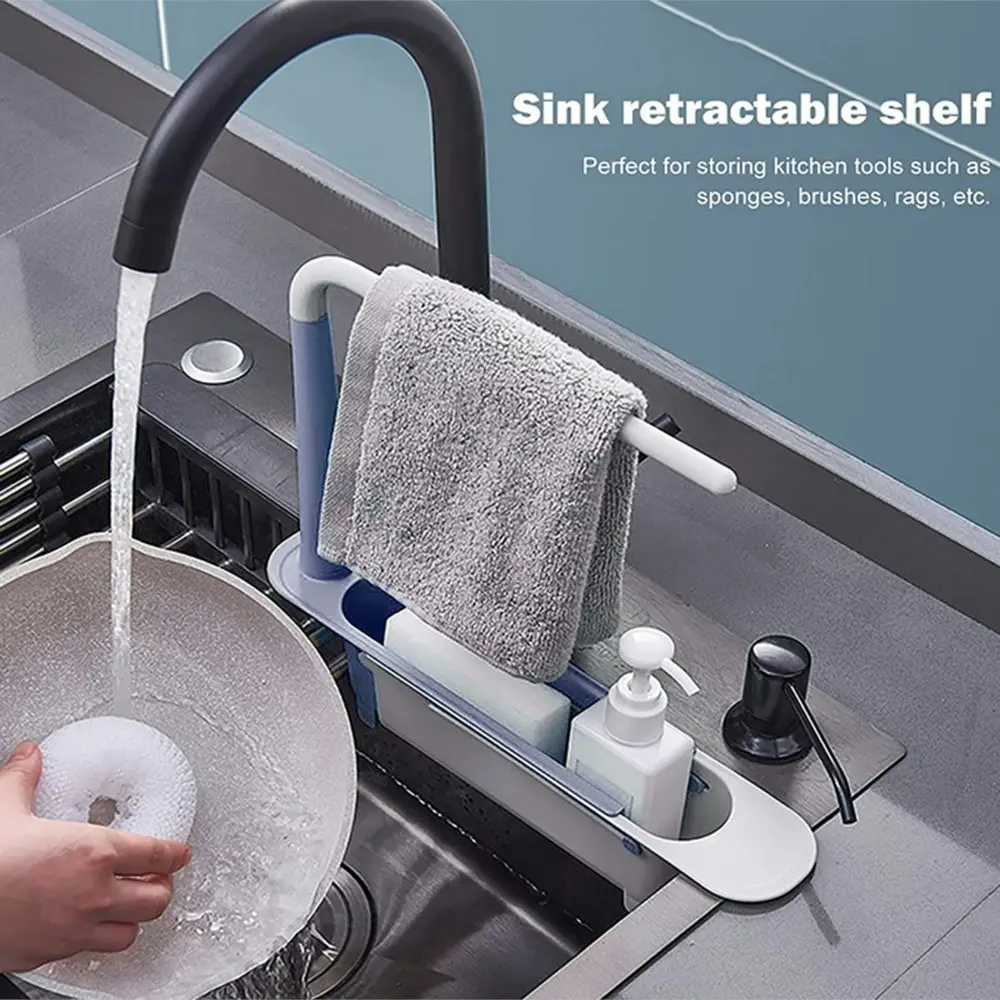 Telescopic Sink Rack Storage Drain Basket