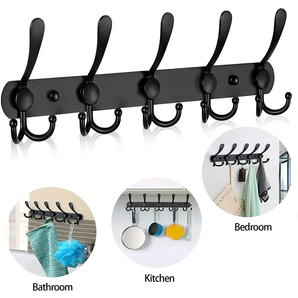 Wall-mounted coat rack heavy stainless steel metal row hook