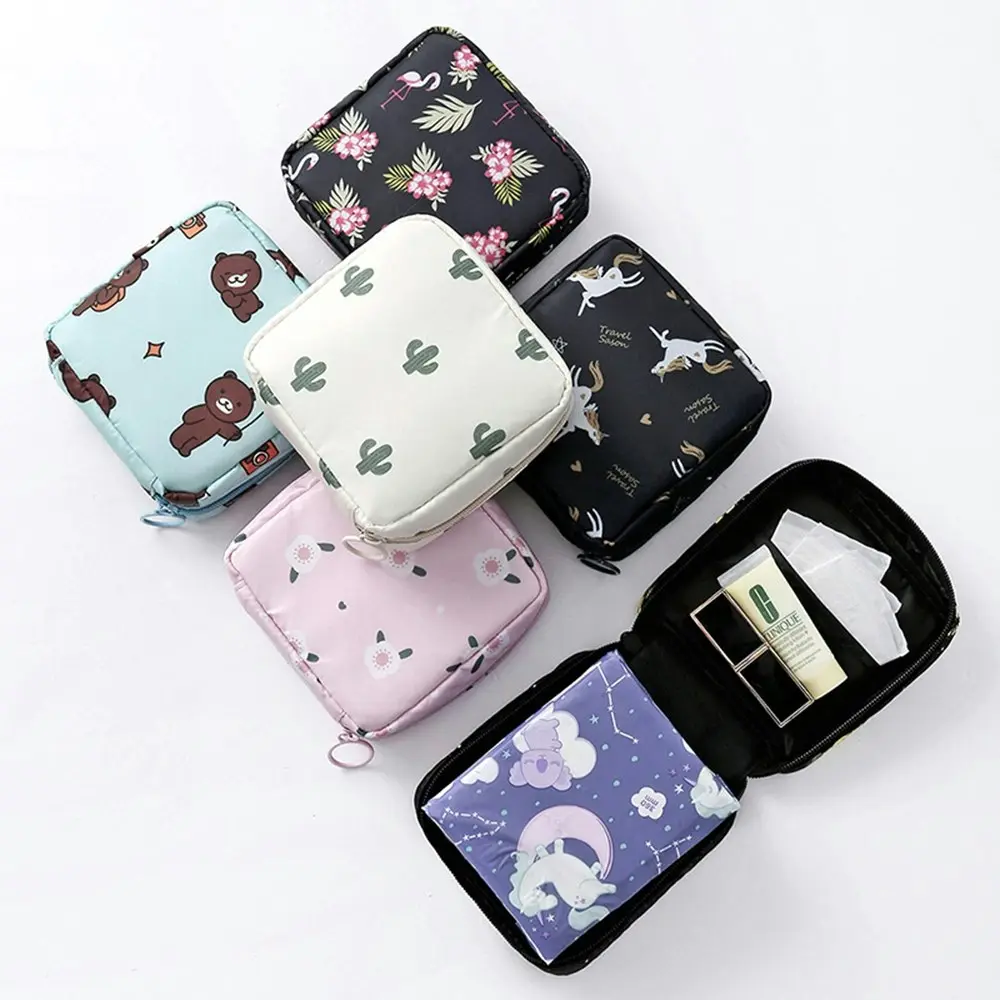 6Pcs Women Tampon Storage Bag Sanitary Pad Pouch Napkin Cosmetic Bags Organizer