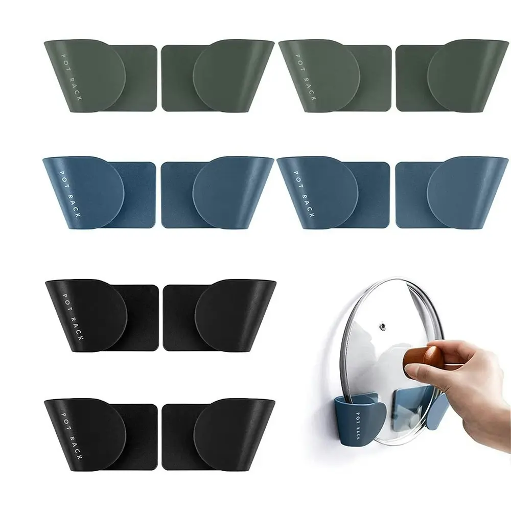 6 Pairs of Wall Mount Pot Lid Organizer Pot Hangers Lid Holder For Kitchen