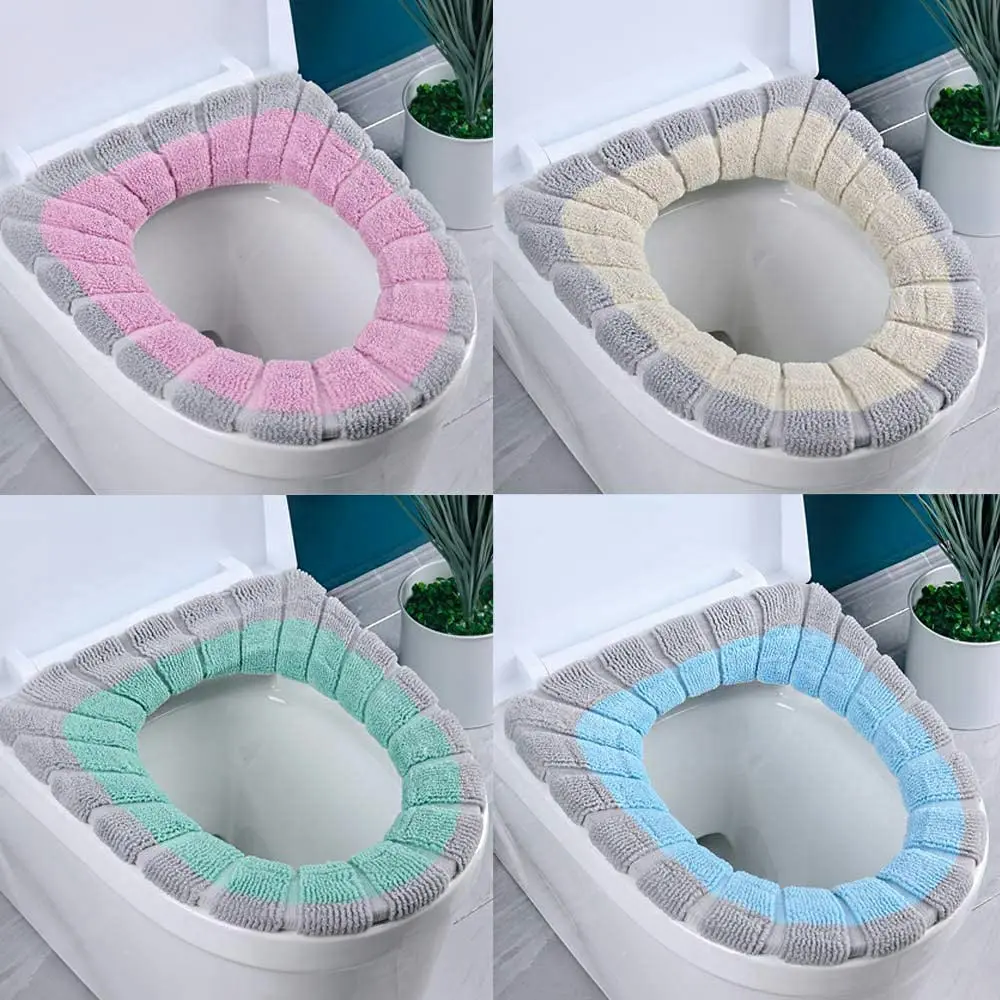 4 Pcs toilet cover knitted toilet seat cover