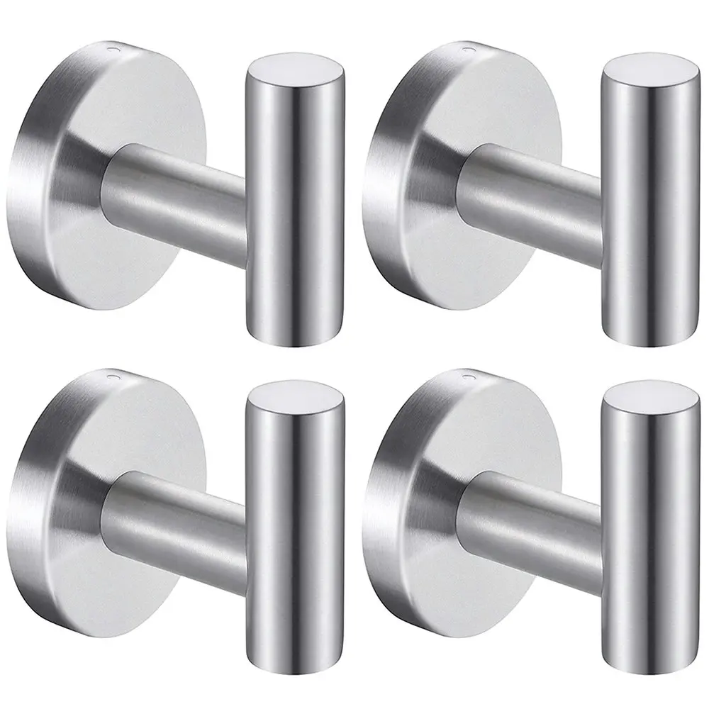 4 Pack Towel Hook Bathroom Coat Robe Hook Stainless Steel Heavy Duty Door Hanger