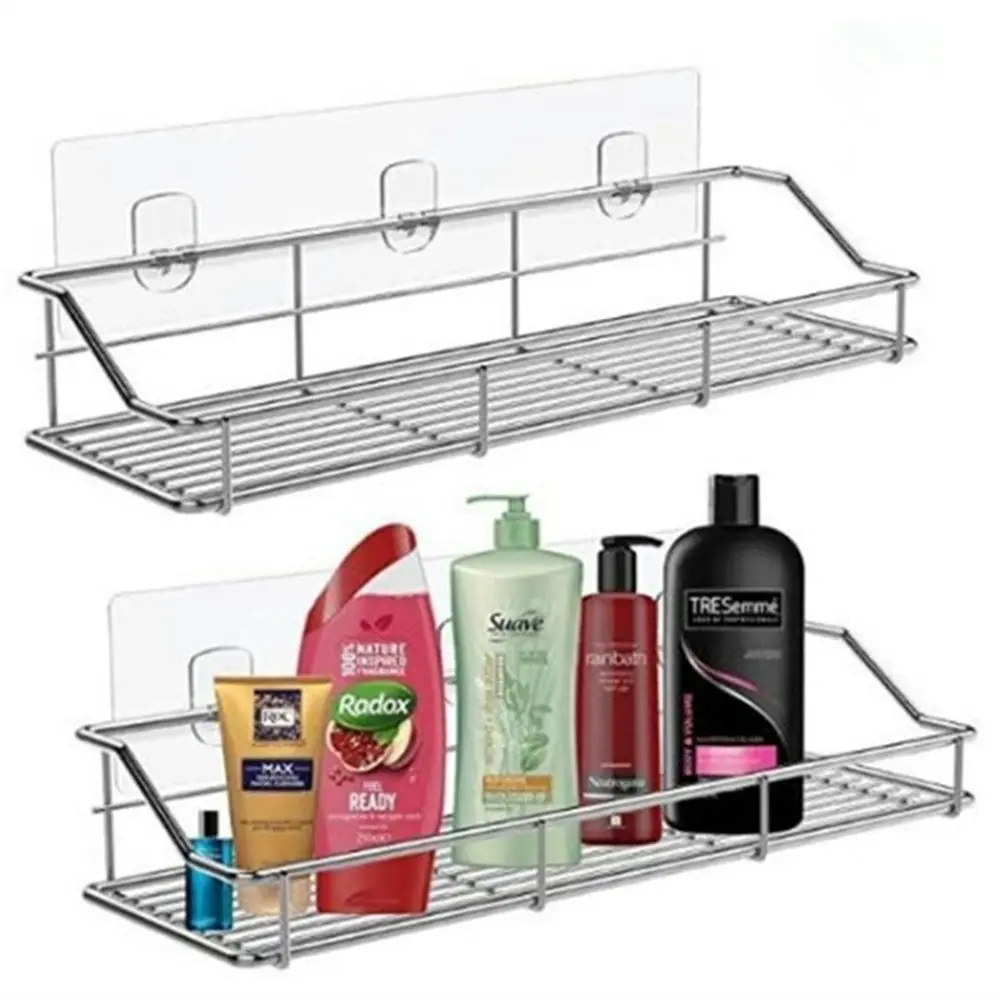 2 packs Multifunctional Bathroom Shelf Free Punching Wall-mounted Storage Rack