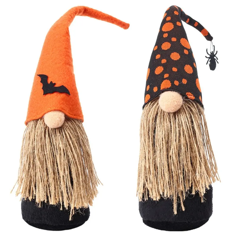 2Pcs Halloween Decorations Pumpkin Faceless Forest Old Man Doll Ornament