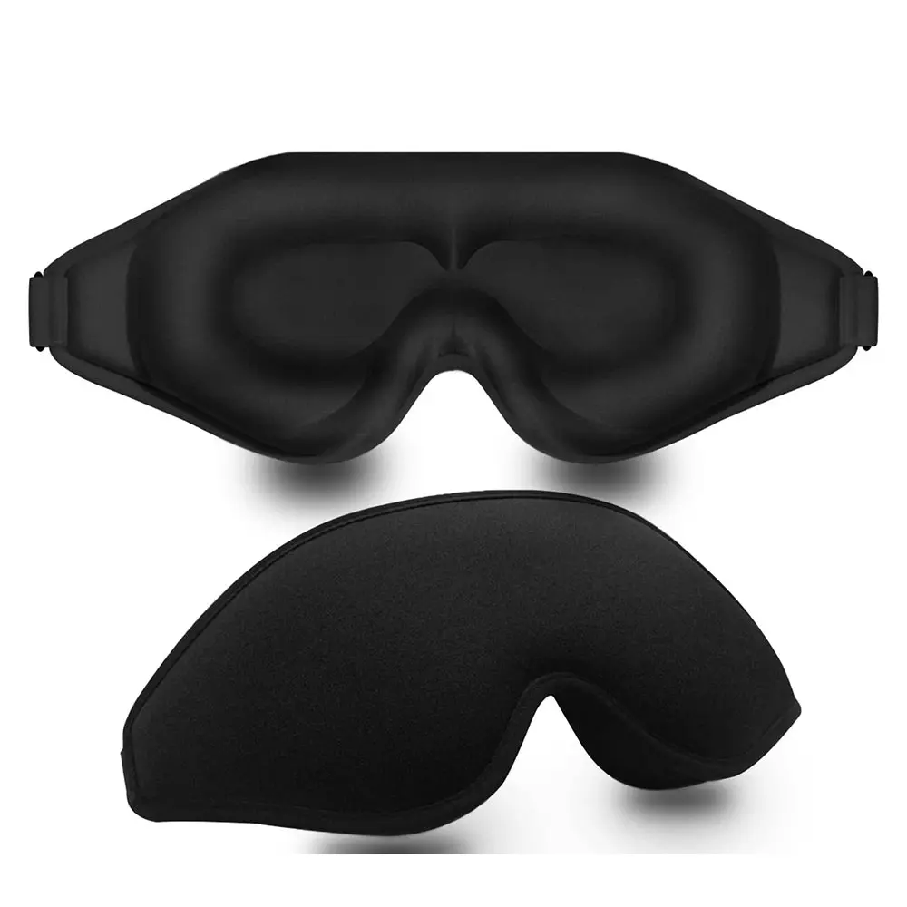 2 Pcs Sleep Mask 3D Deep Contoured Eye Covers for Sleeping With Adjustable Strap