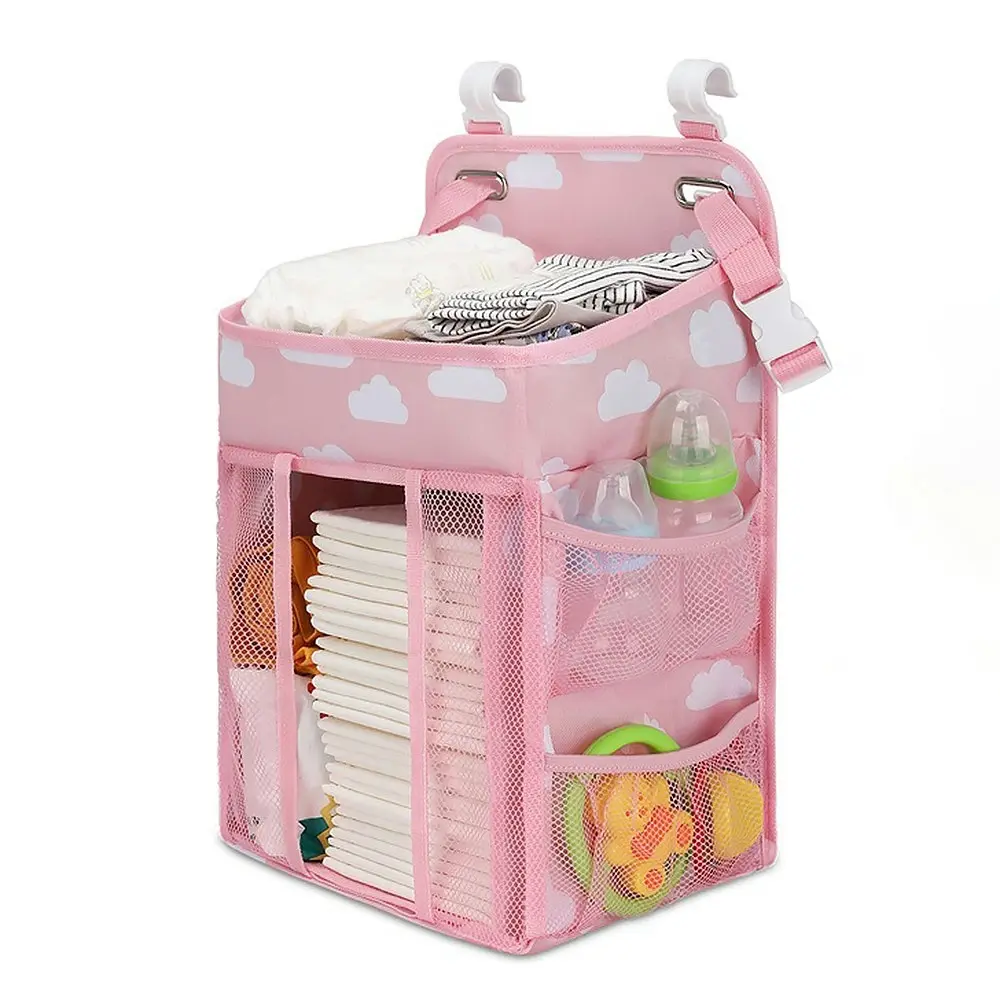 Hanging Baby Diaper Caddy Organizer Baby Crib Hanging Classified Storage Bag