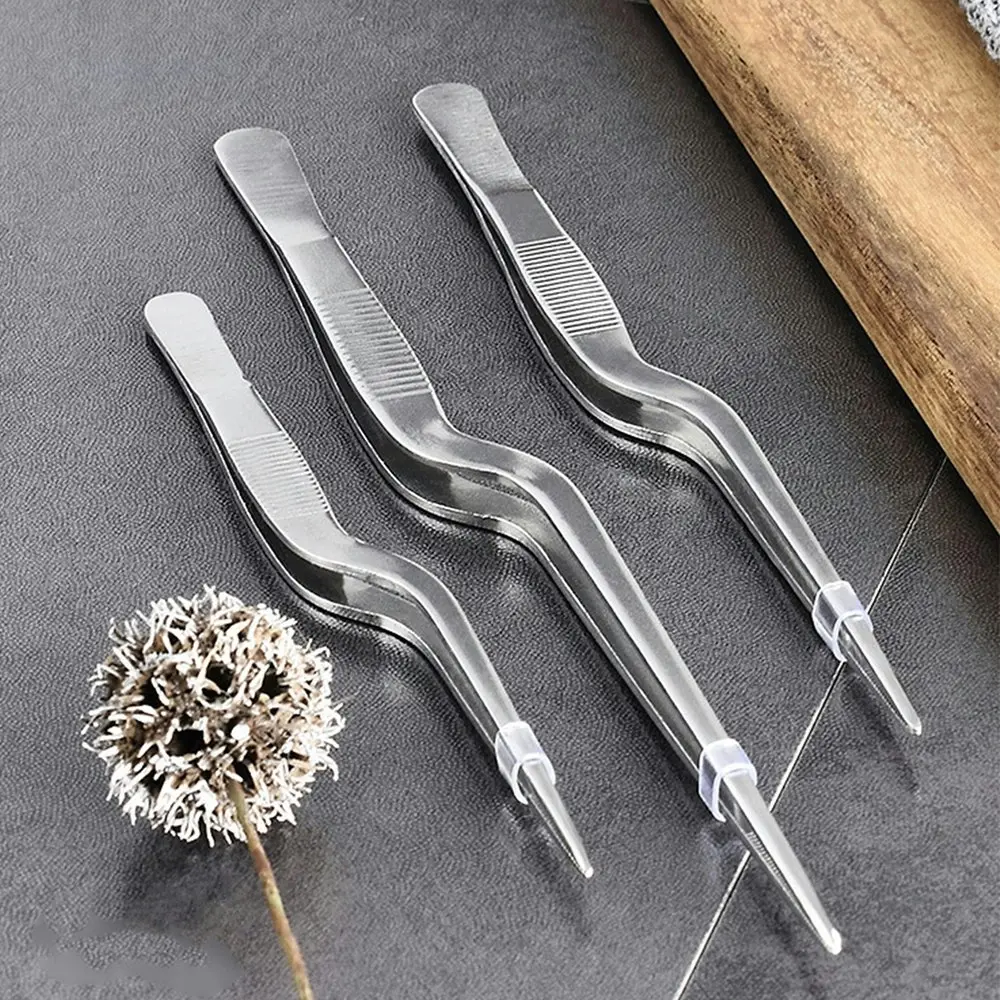 3 Pack Portable 3 Sizes Kitchen Tweezers BBQ Food Tweezers Clip Mini Chief Tongs