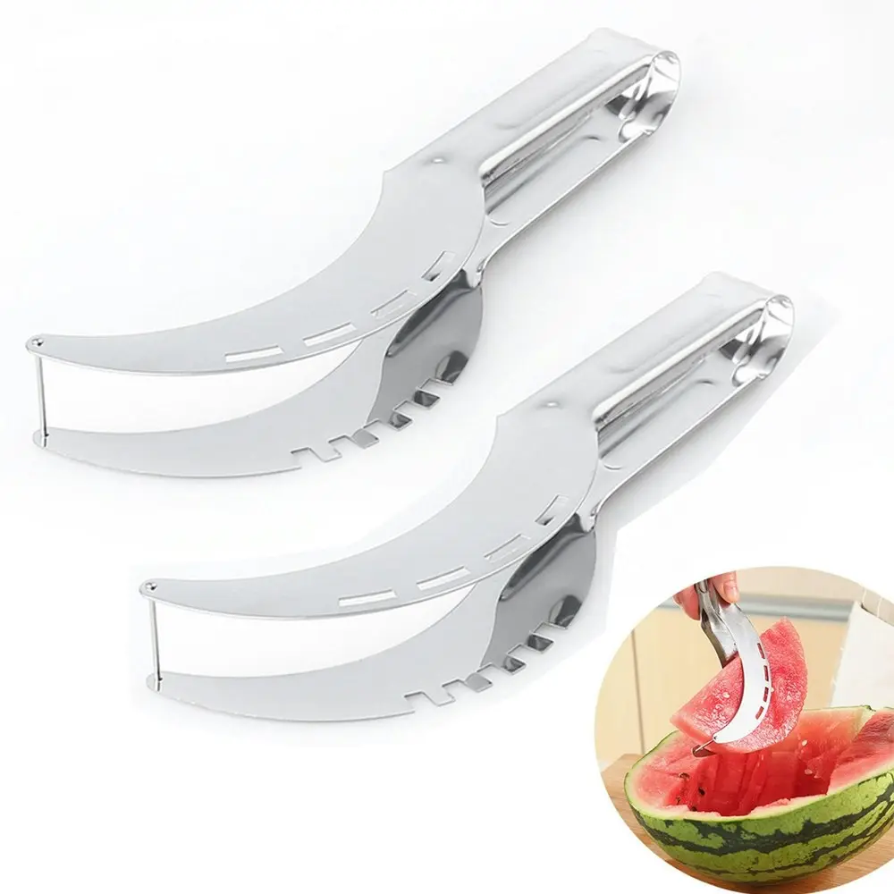 2 pack stainless steel watermelon slicing-silver