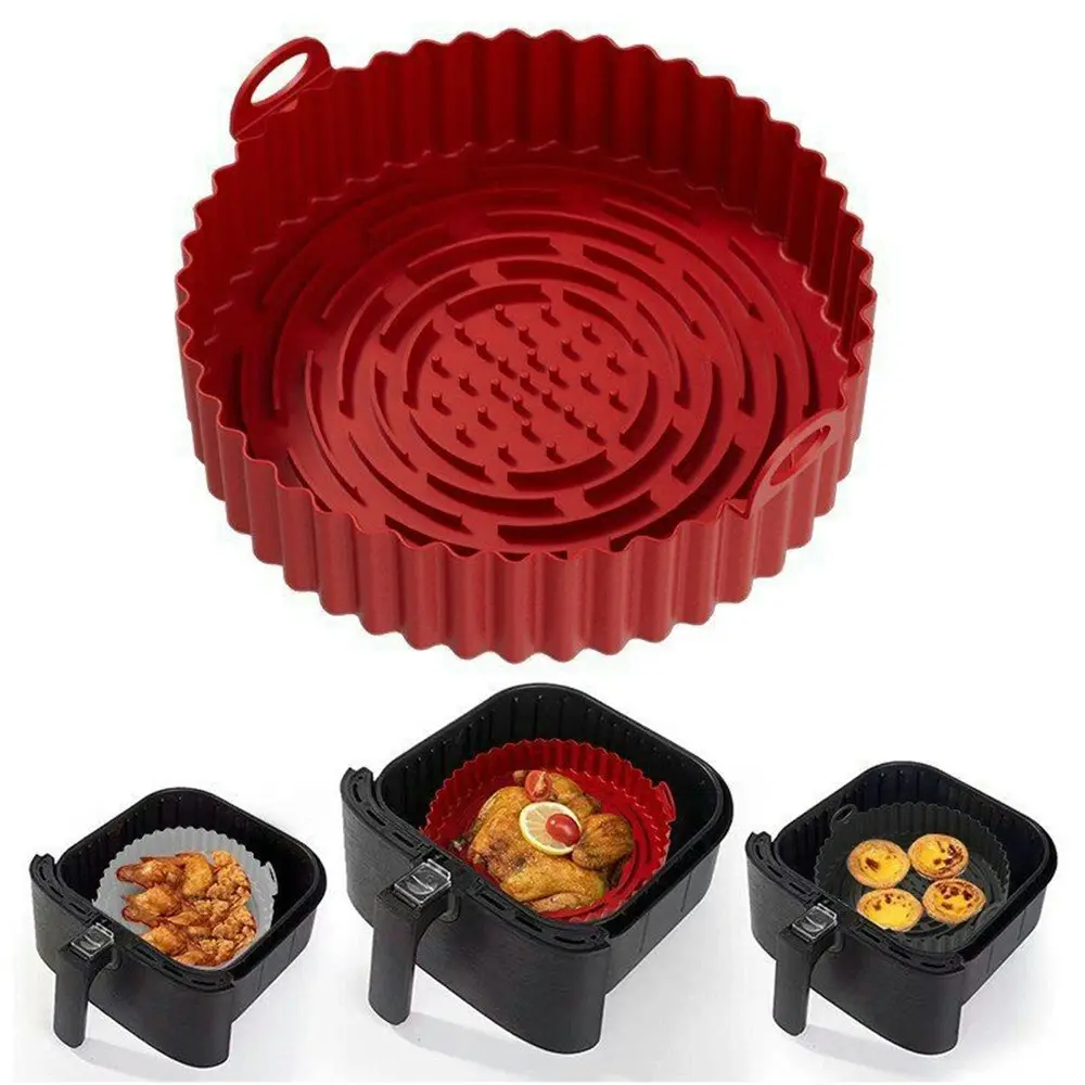 3Pcs Silicone Reusable Square Air Fryer Silicone Pot Oven Baking Tray Pan Air Fryer Liner