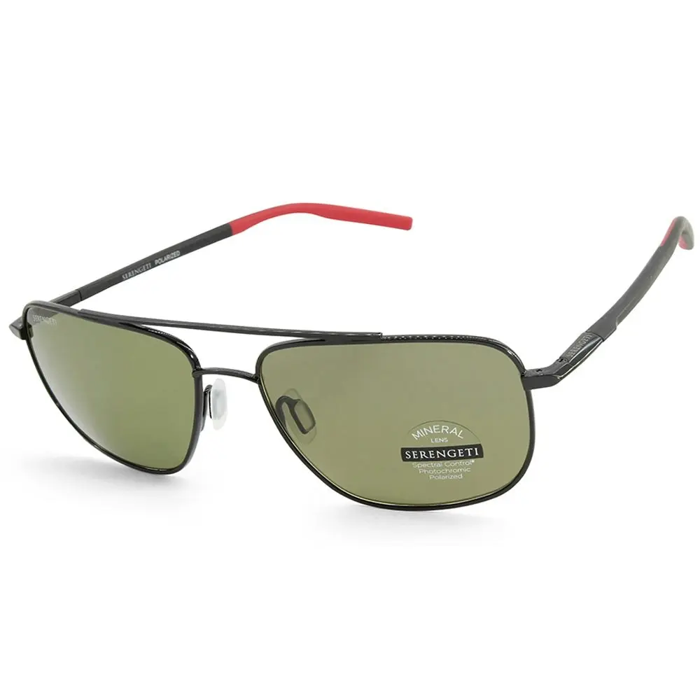 Serengeti Tellaro Shiny Black/555nm Grey Polarised Unisex Sunglasses 8818