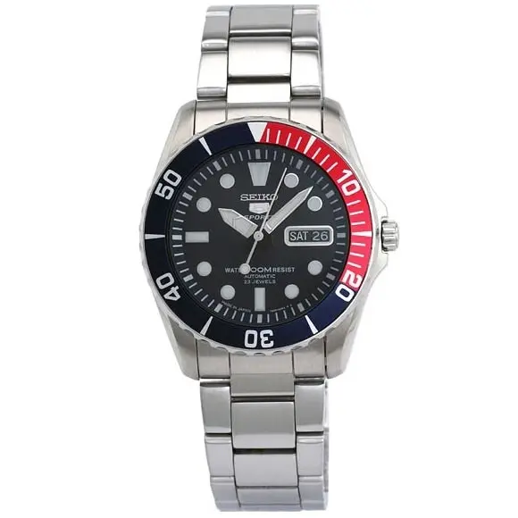 Seiko 5 Sports SNZF15 J1 Dark Blue Dial Stainless Steel Men's Automatic Analog Watch