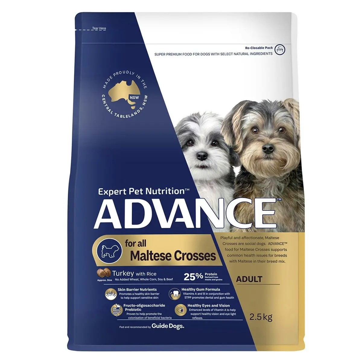 ADVANCE Maltese Cross Adult Turkey with Rice Dry Dog Food 2.5 Kg