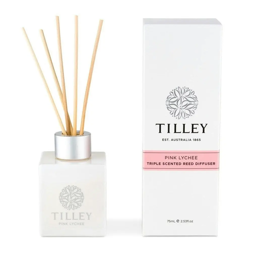 Tilley Classic White - Reed Diffuser 75ml - Pink Lychee