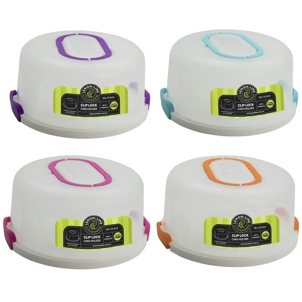 Lemon & Lime Cake Carrier Round W/Handles 30cm