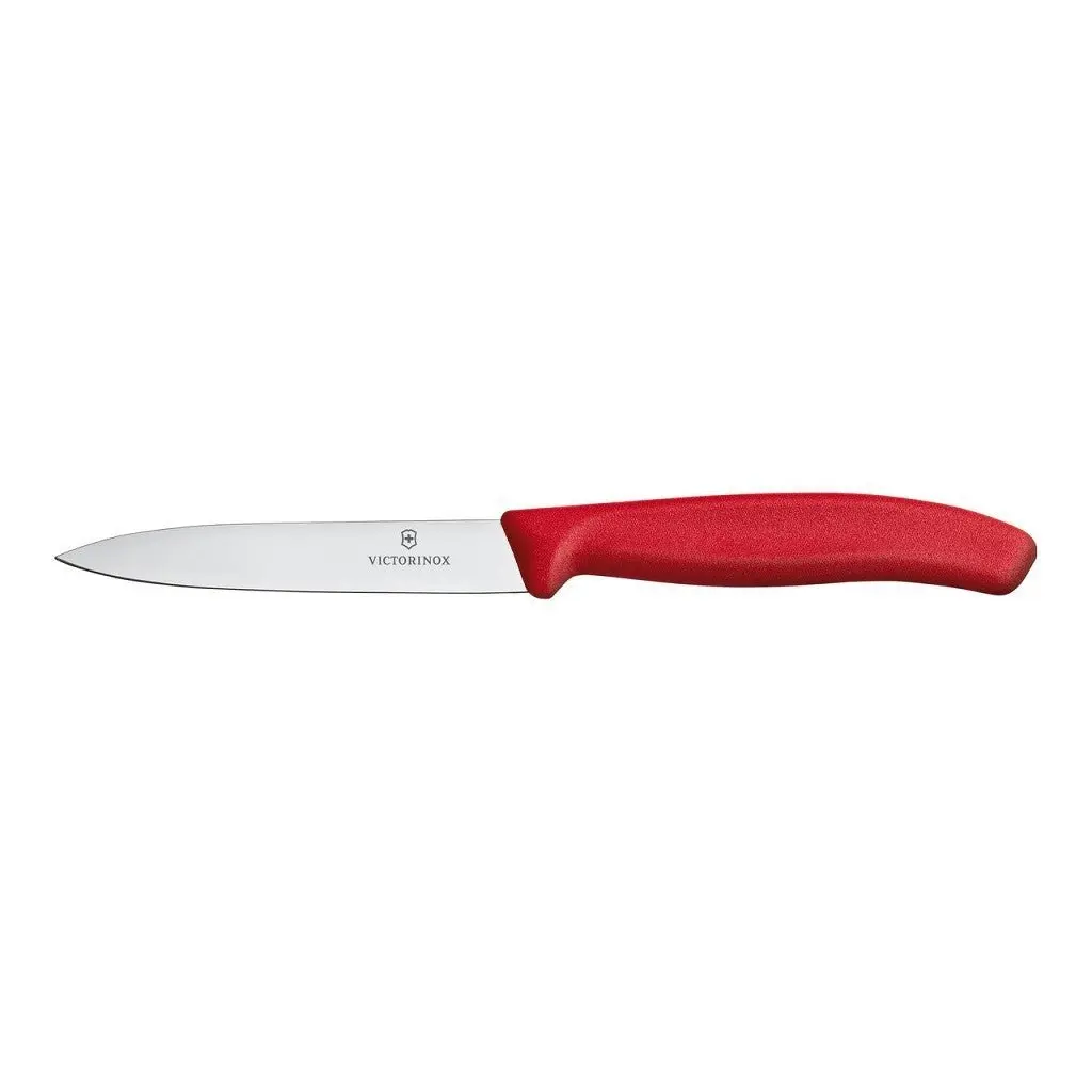 Victorinox Paring Knife Pointed Tip Straight 10cm - Red