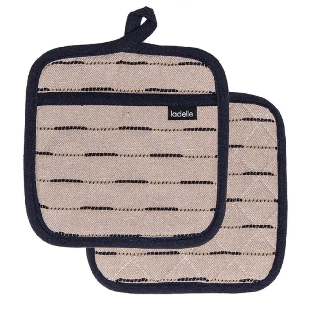 Ladelle Eco Recycled Dash Indigo 2pk Pot Holder