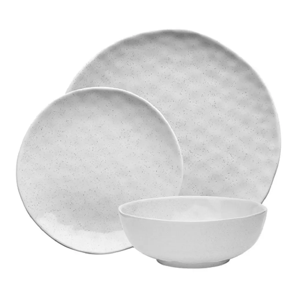 Ecology Speckle Dinner Set 12pce - Milk