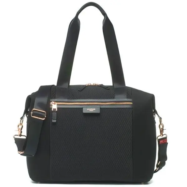 Storksak Stevie Luxe Black Scuba Tote Nappy Bag