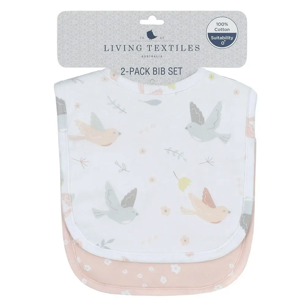 2 Pack Bibs Ava Birds/Blush Floral