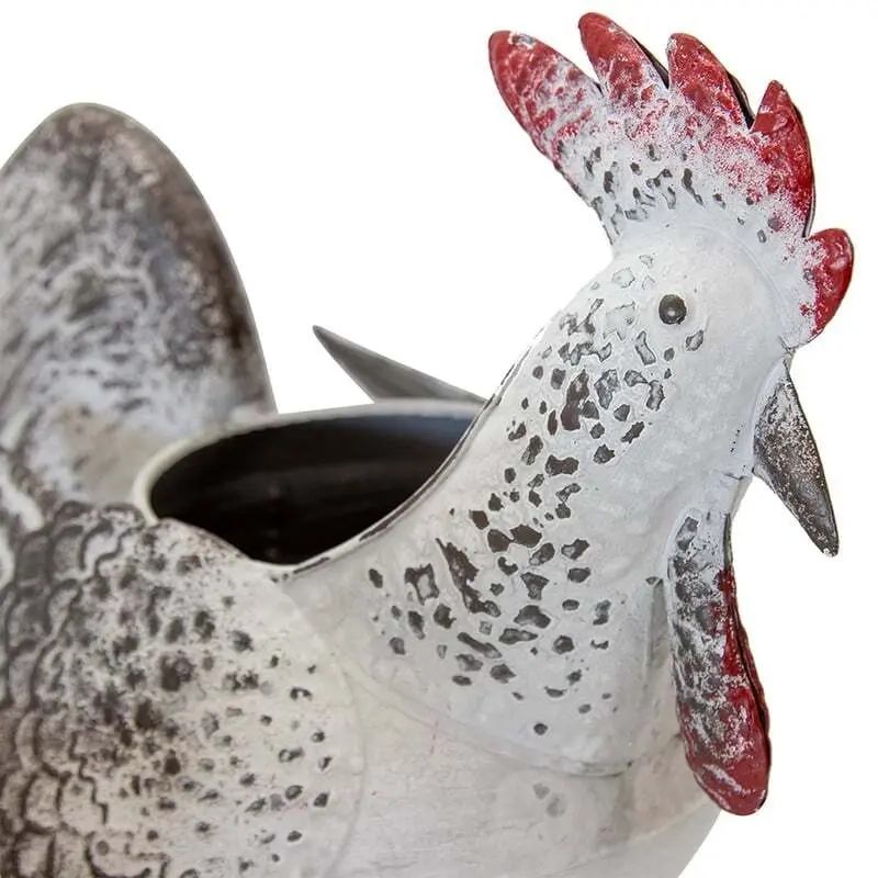 Willow & Silk Mr & Mrs Chook Metal Planters