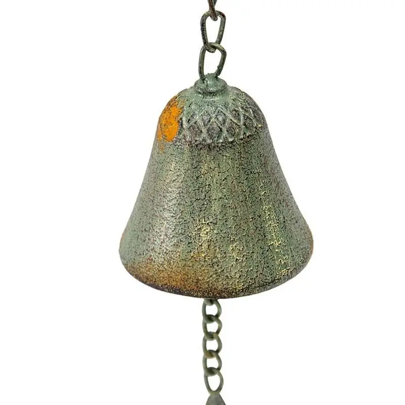 Willow & Silk Hanging 87cm Antique 3 Hearts Metal Bell Chime