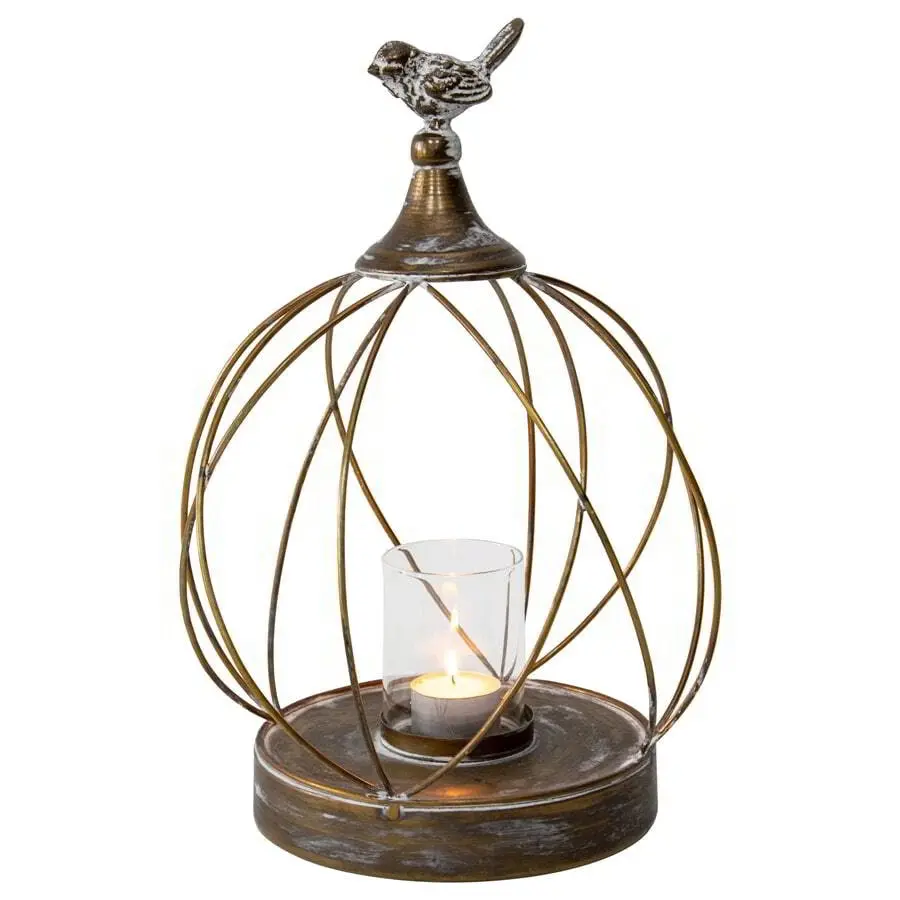 Circular Pillar Candle Holders w/Bird