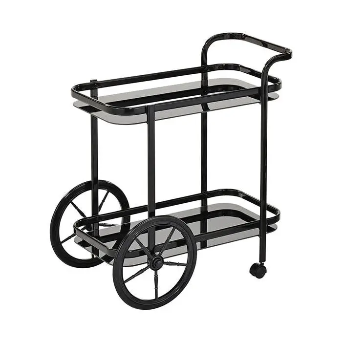 Swing Kroon Bar Cart W/ Coach Wheel - Black