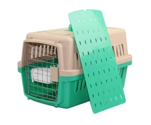 Dog Cat Crate Carrier With Bowl and Tray