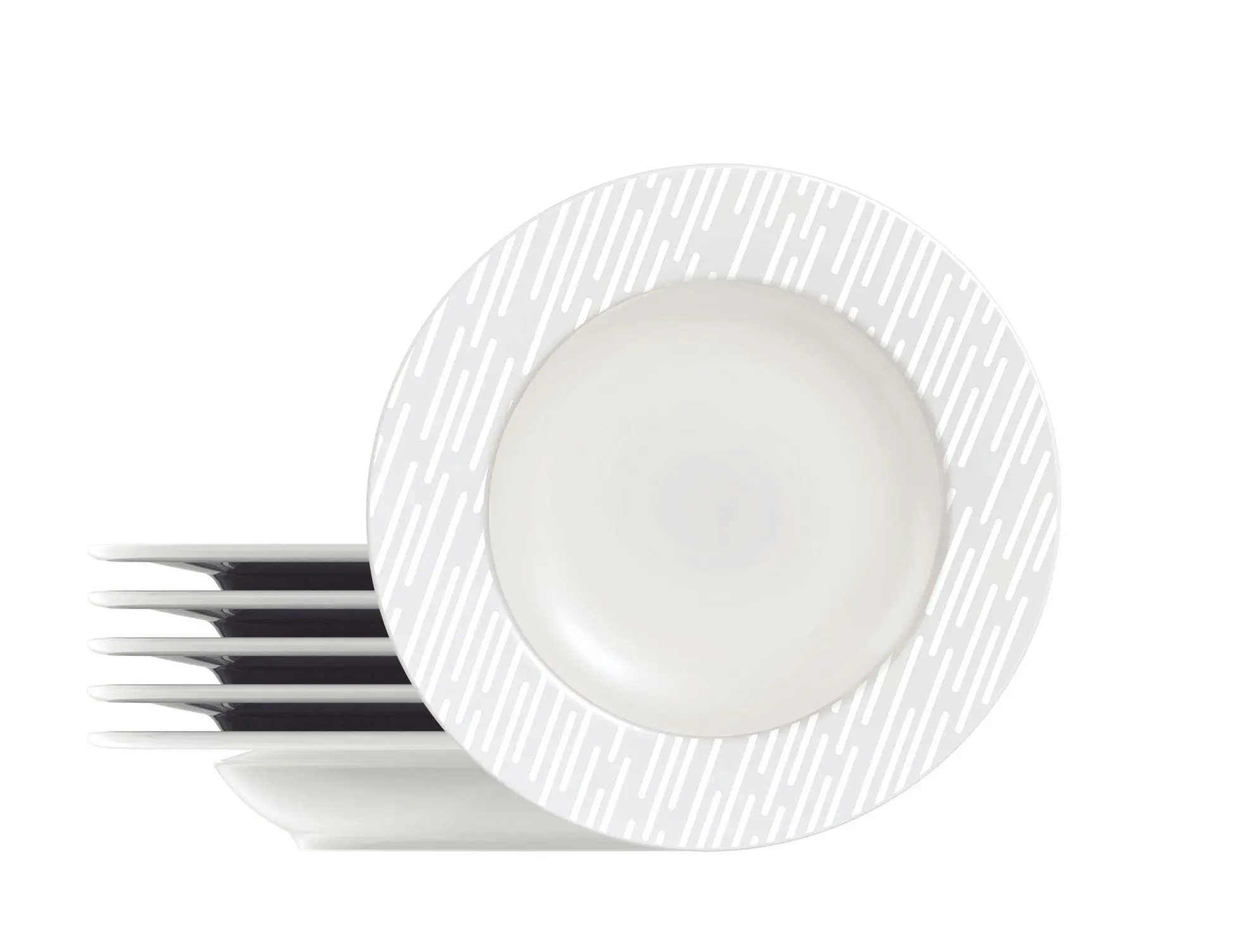 Tramontina Marie 6-Piece Set of Porcelain Soup Plates, 23 cm