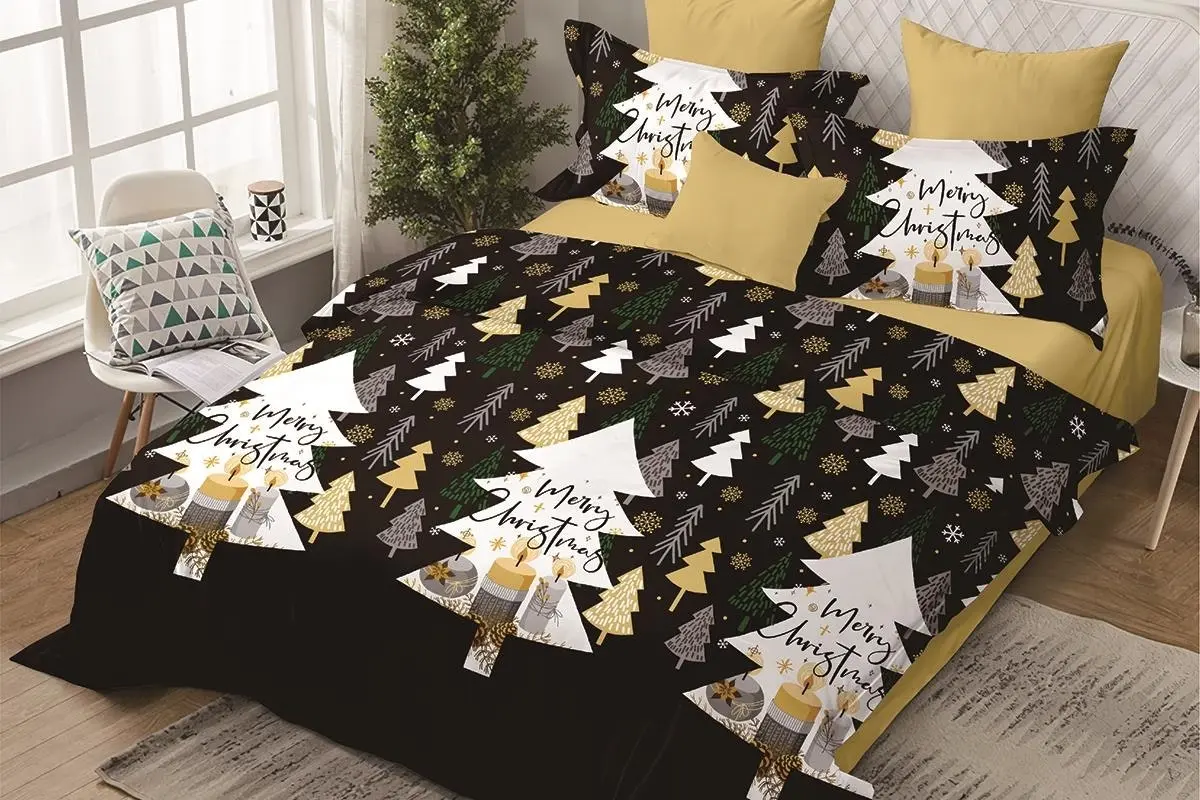 Xmas Eve Christmas Design Soft Quilt Duvet Doona Cover Set