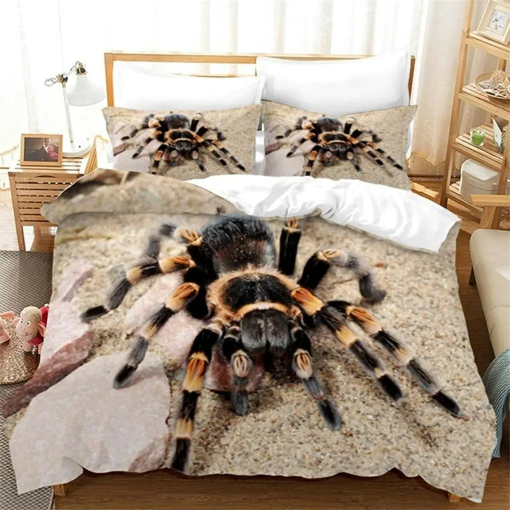 3D Spider Design Soft Quilt Duvet Doona Cover Set