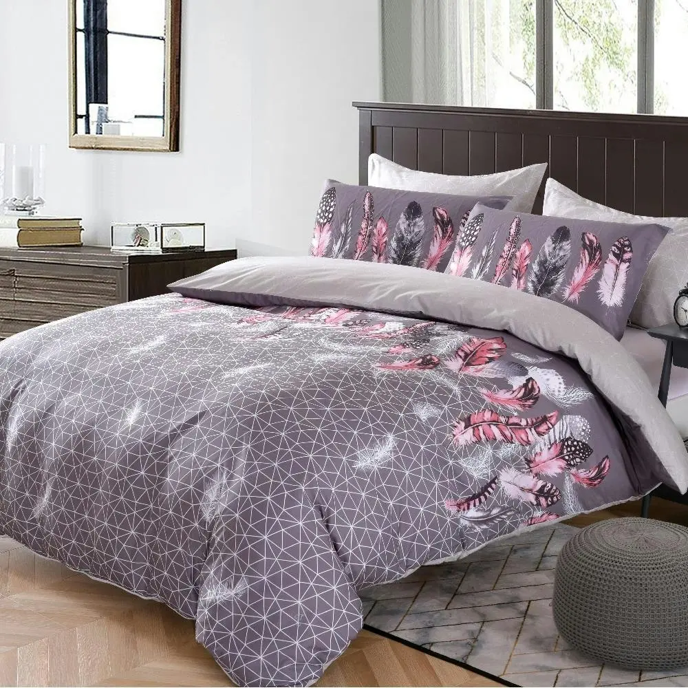 FEATHERS Quilt Doona Duvet Cover Set