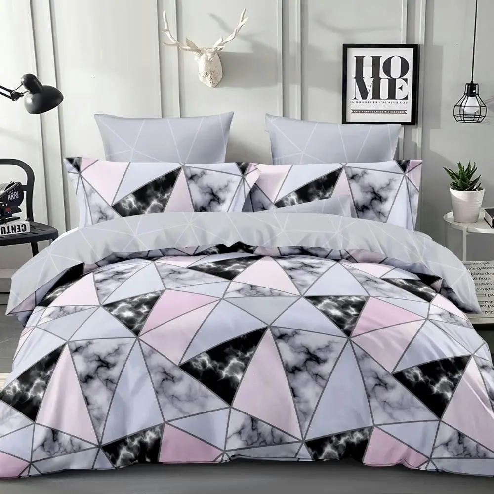 Marble Geometric Design Quilt/Duvet/Doona Cover Set