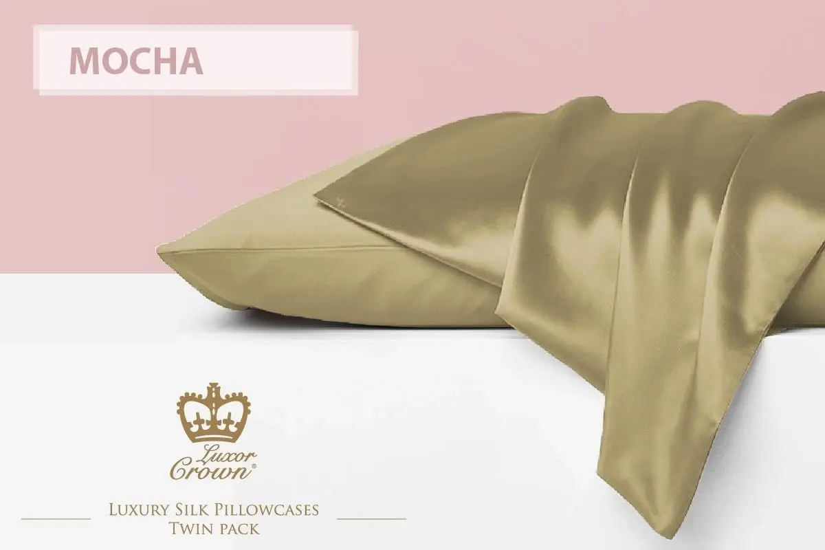 Two Mulberry Silk Pillowcases MOCHA