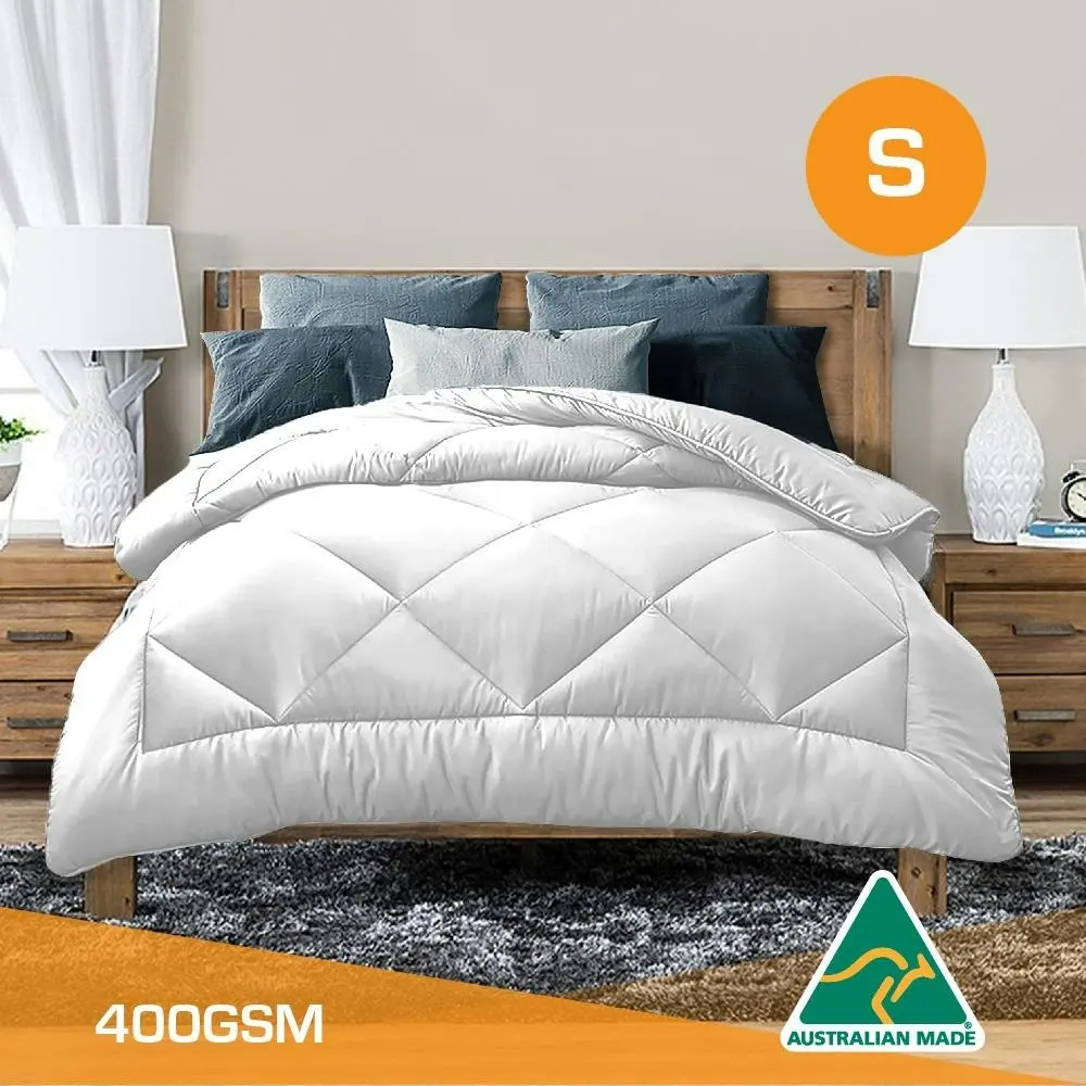 Single Size Aus Made All Season Soft Bamboo Blend Quilt White Cover