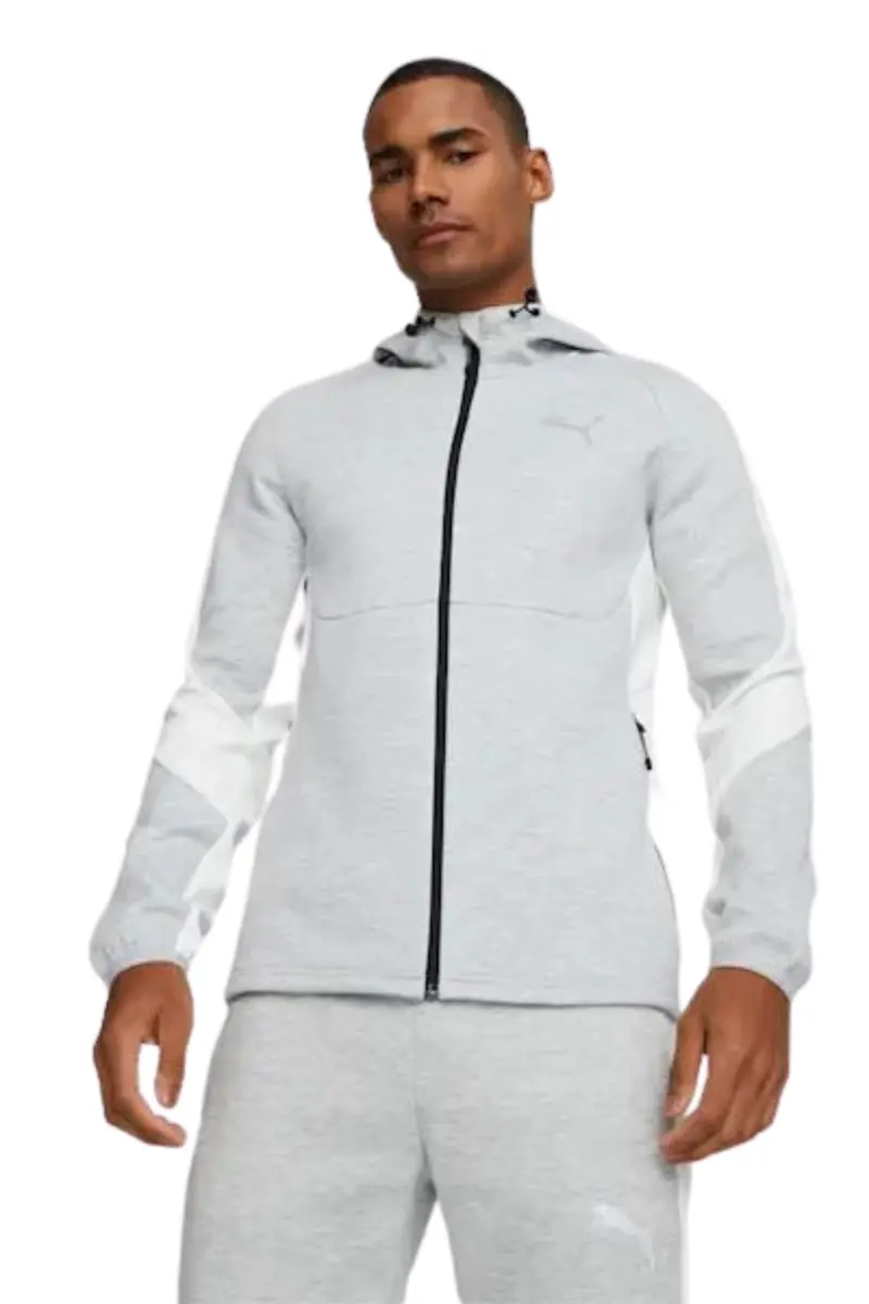 Puma | Mens Evostripe Core Fz Hoodie (Medium Gray)