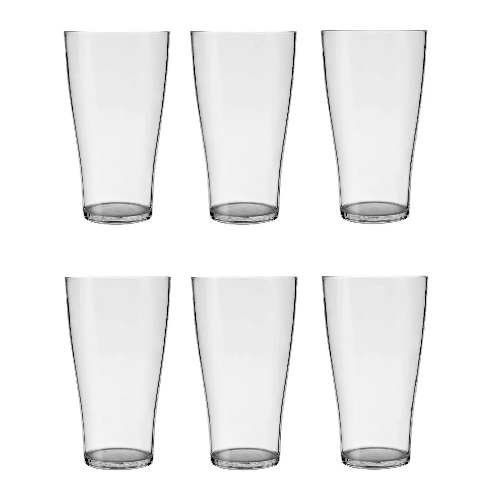 Crown POLYCARBONATE 425ml SCHOONER BEER GLASS - PACK OF 6