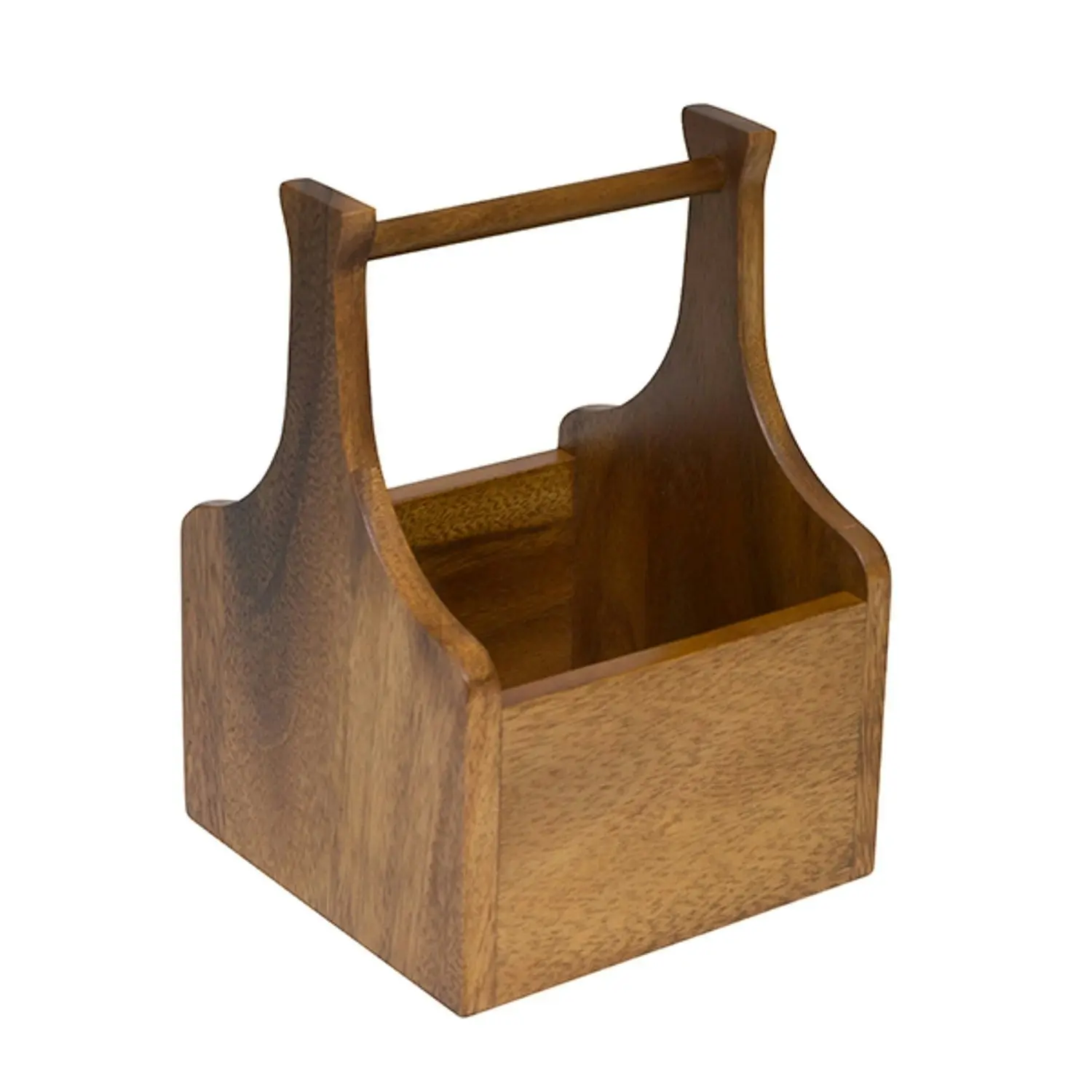 ARTISAN ACACIA WOOD CUTLERY CADDY 14 x14cm