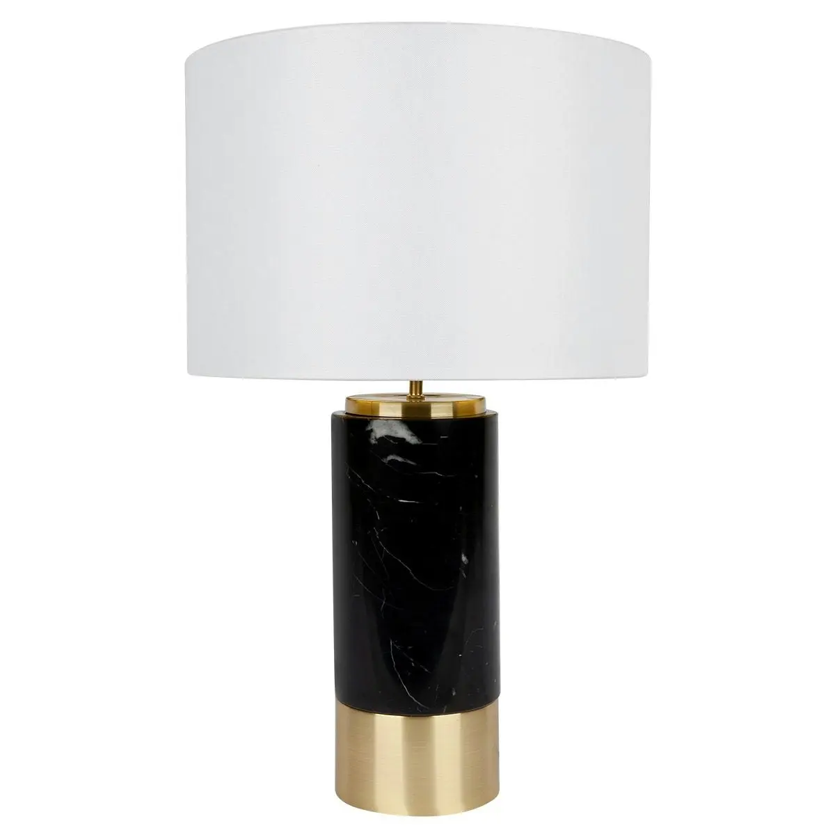 Paola Marble Table Lamp - Black w White Shade