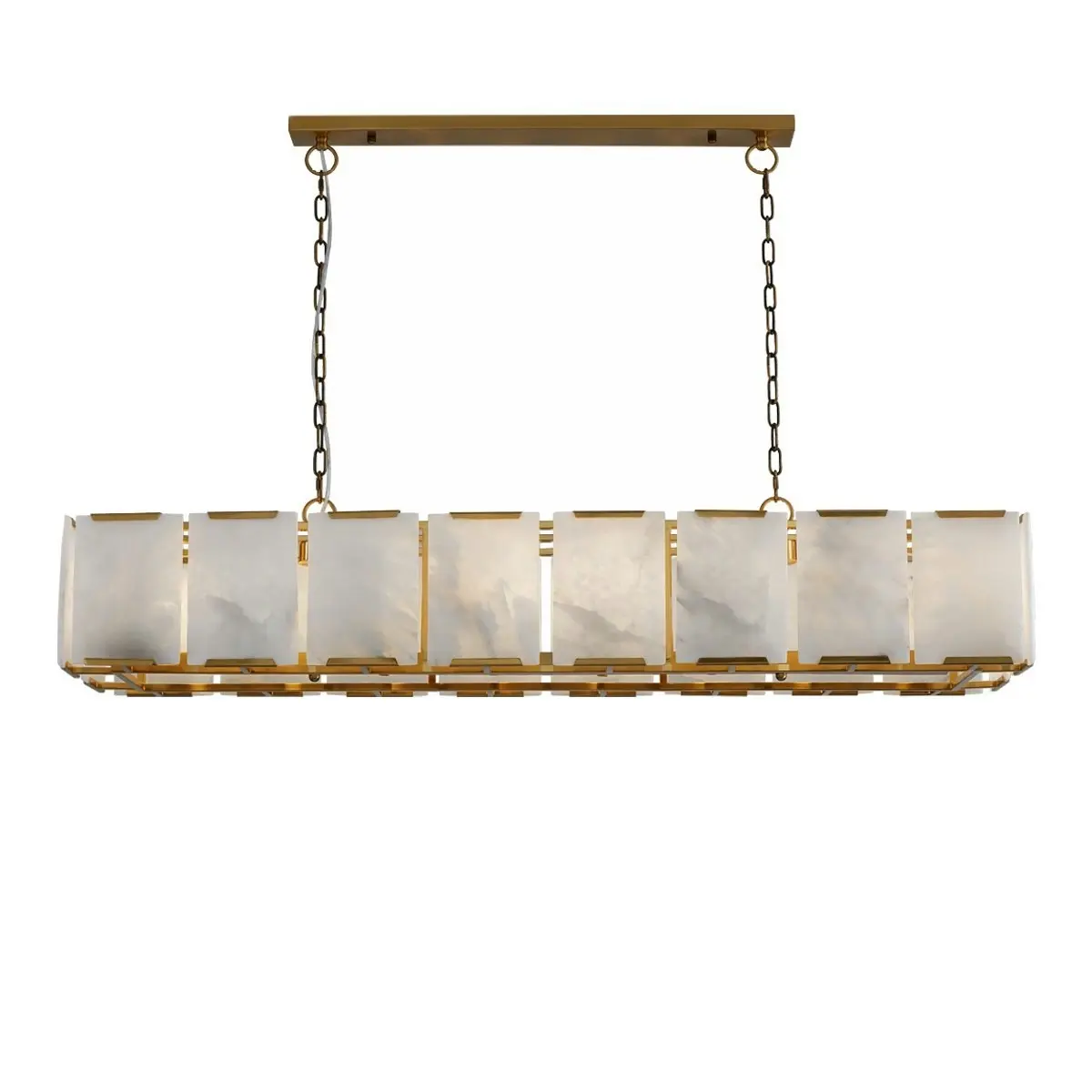 Florence Alabaster Pendant - Linear Antique Brass