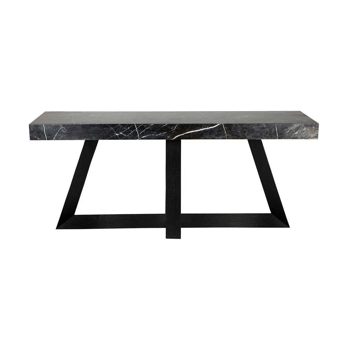 Ebony Marble Console Table - Black