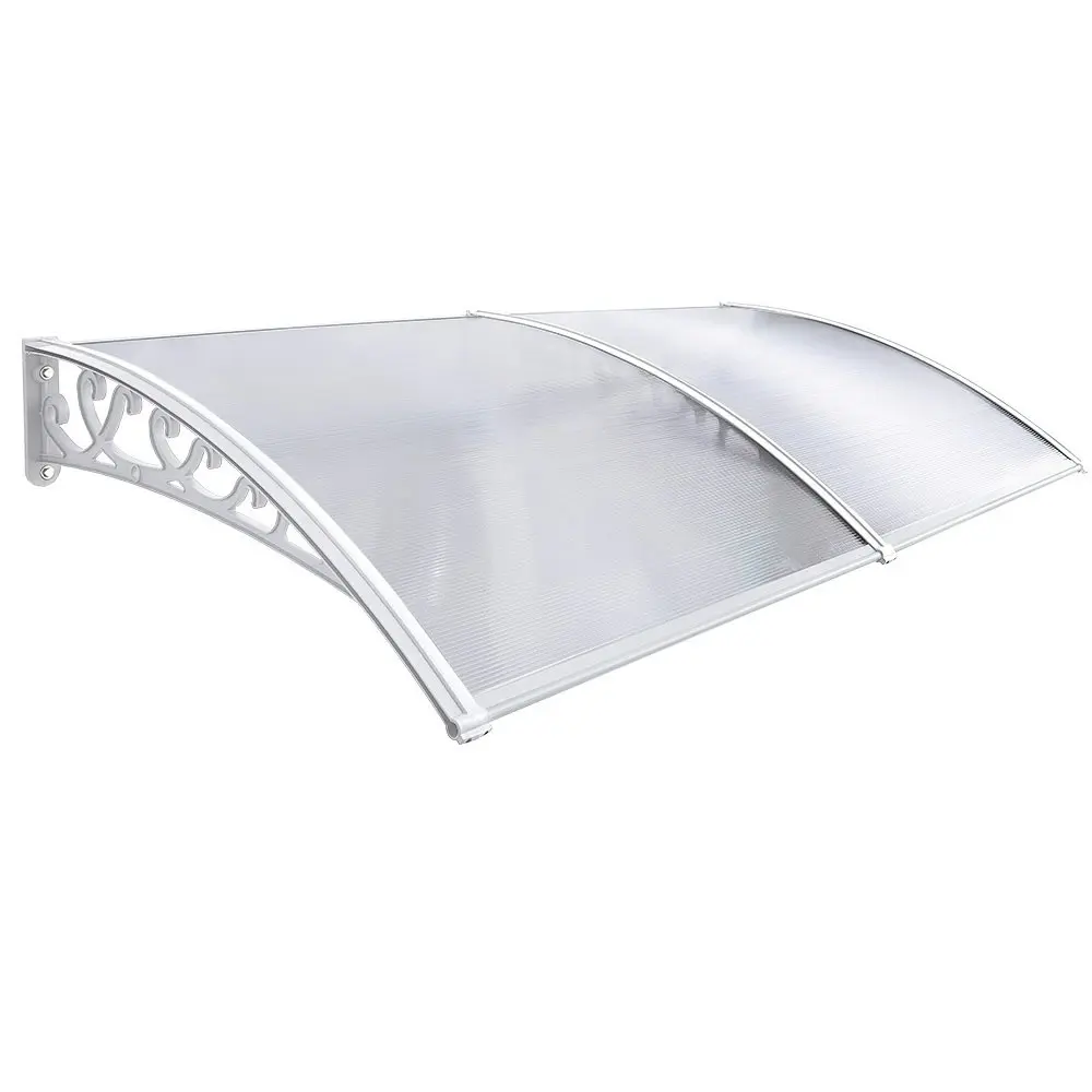 Groverdi Window Door Awning Outdoor Canopy Patio Rain Shield Cover DIY 1Mx2M White Clear