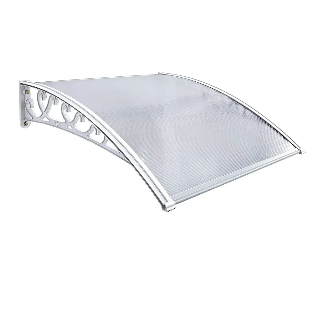 Groverdi Window Door Awning Outdoor Canopy Patio Rain Shield Cover DIY 1Mx1.2M White Clear