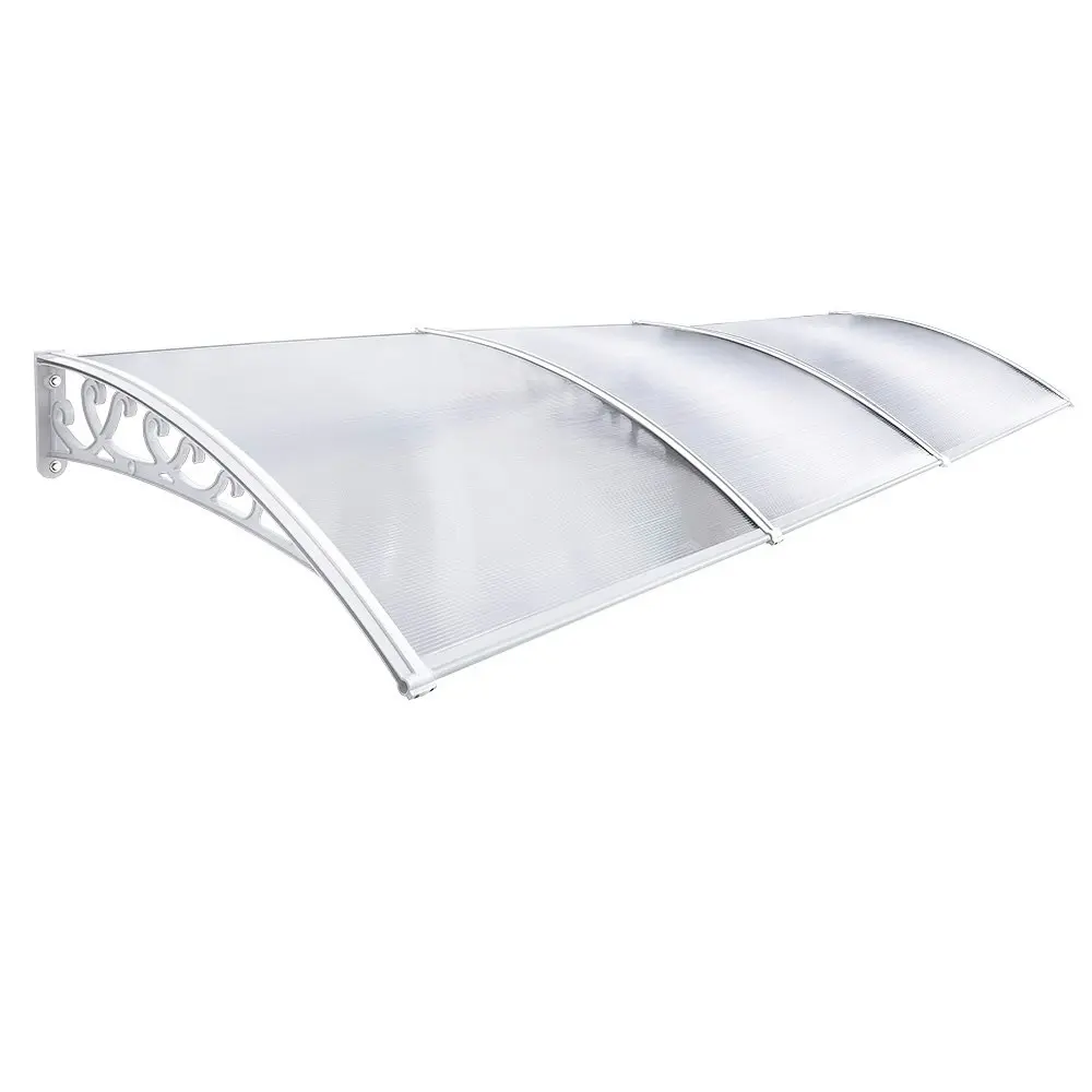 Groverdi Window Door Awning Outdoor Canopy Patio Rain Shield Cover DIY 1Mx3M White Clear