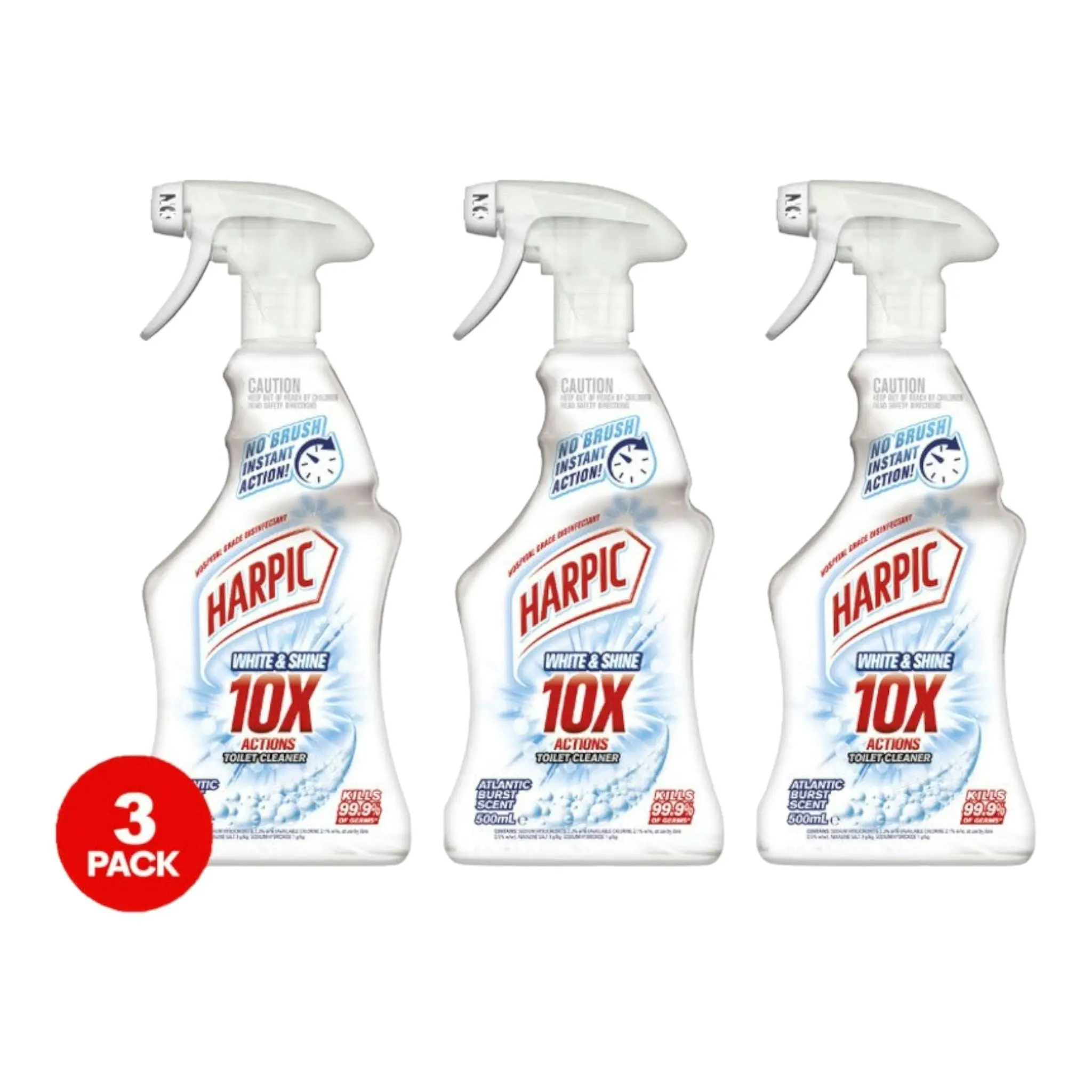 3 Pack Harpic White & Shine 10X Toilet Cleaner | 500mL