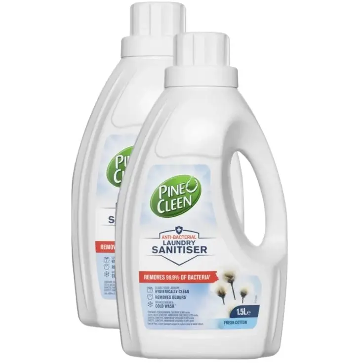 2 Pack Pine O Cleen Anti-Bacterial Laundry Sanitiser Fresh Cotton 1.5L