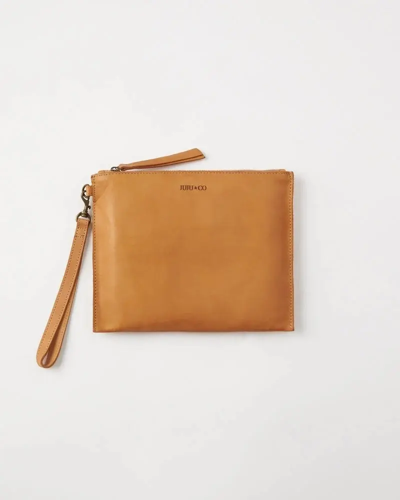 JUJU & CO Leather Pouch Tan