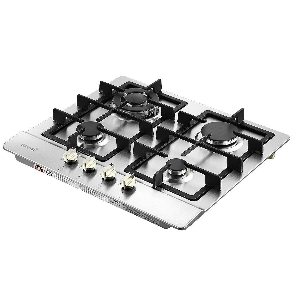 Maxkon 4 Burner Gas Cooktop Hob Stainless Steel Kitchen Gas Stove NG LPG