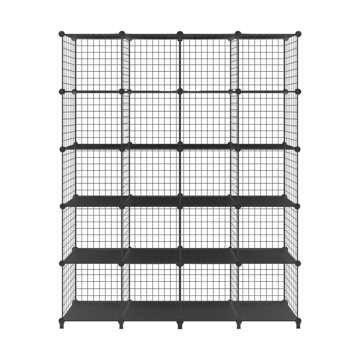 Ausway Metal Wire Cube Storage DIY 20 Cubes Modular Storage Shelf Closet Black