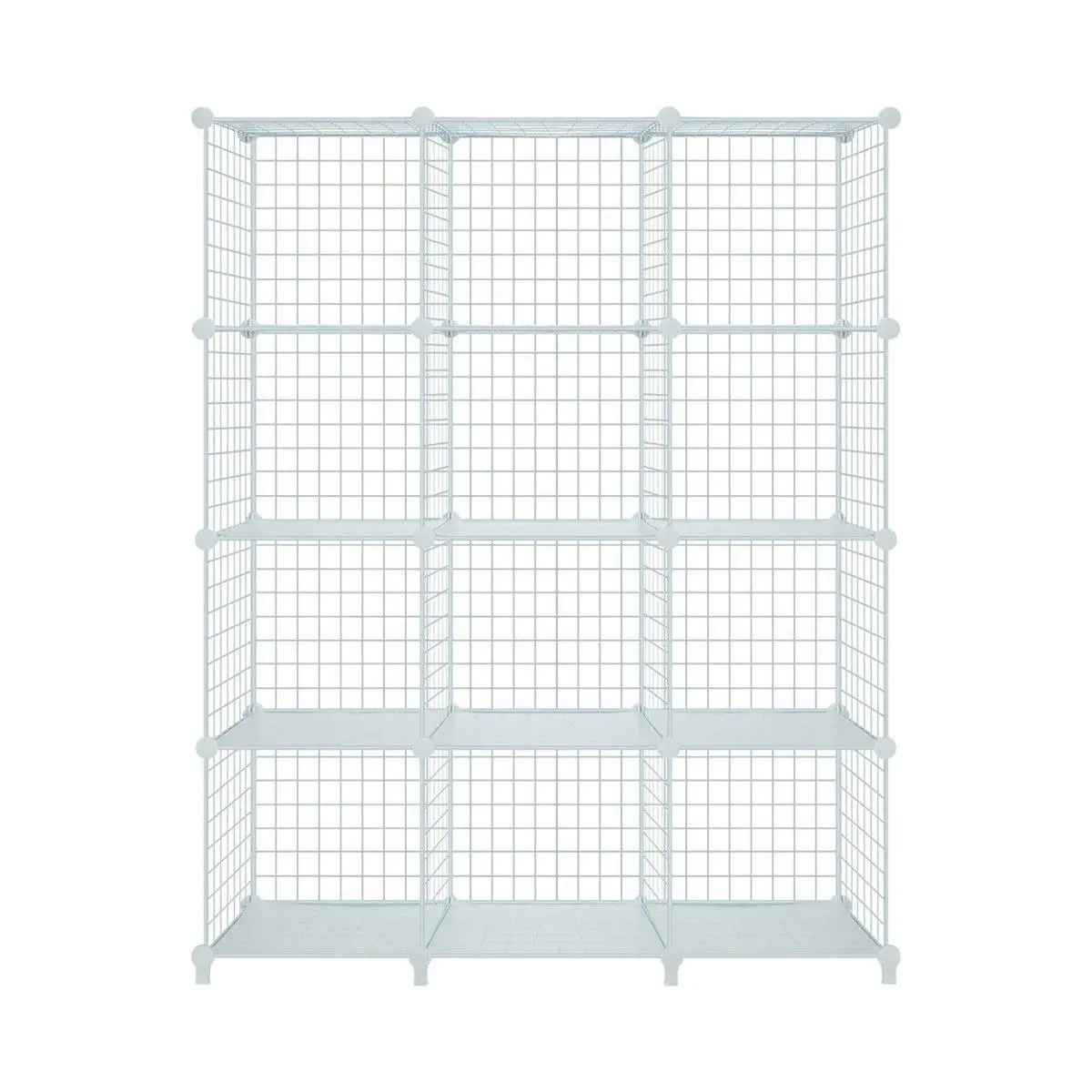 Ausway 12 Cube Metal Wire Storage Shelf Modular Organizer DIY Storage Rack White